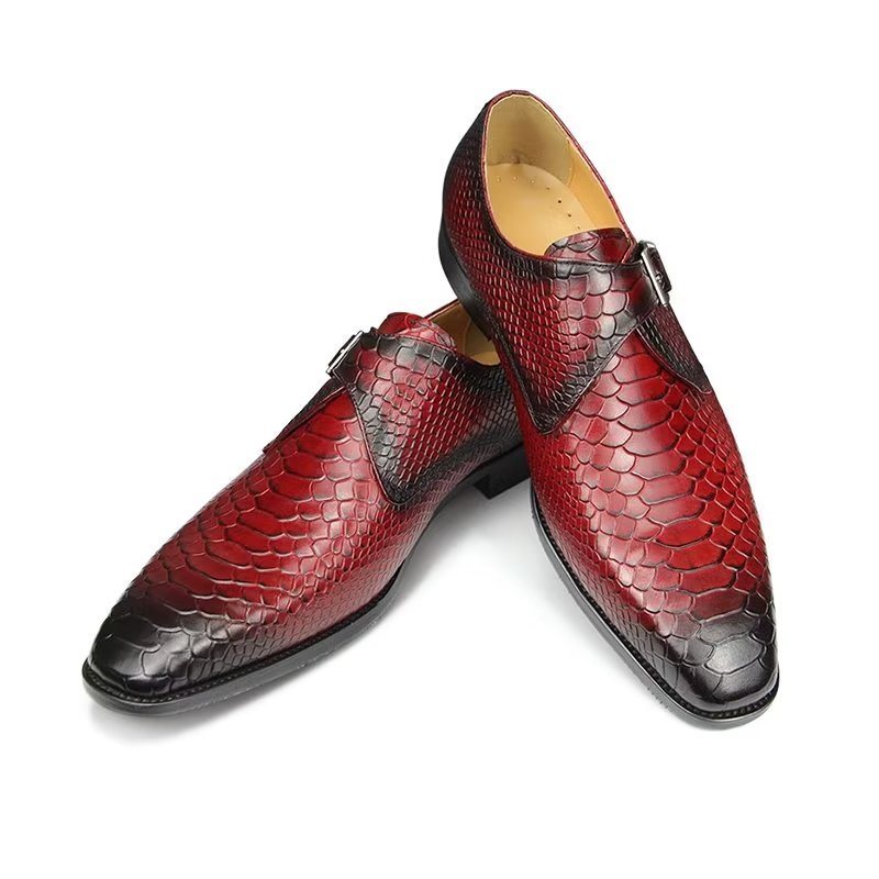 Formelle Herresko Elegante Tilpassede Spenne Brogue Skinnbryllupsko - Rød