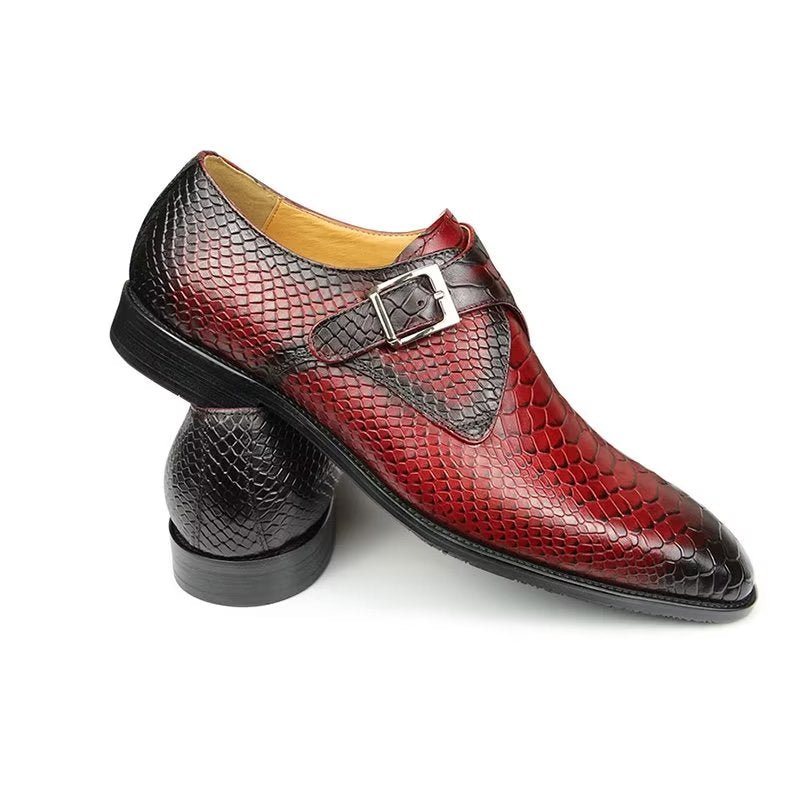 Formelle Herresko Elegante Tilpassede Spenne Brogue Skinnbryllupsko - Rød