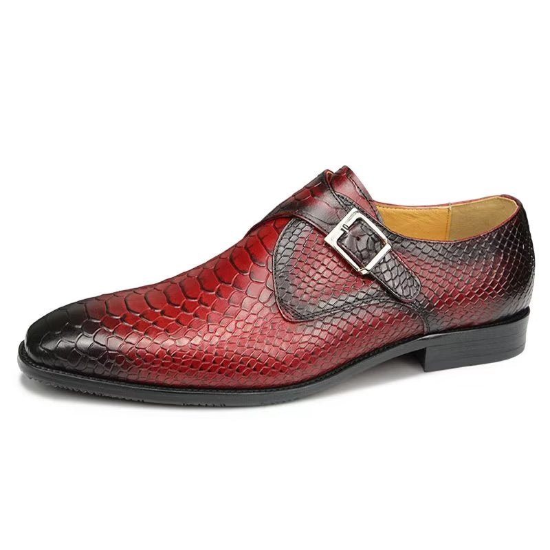 Formelle Herresko Elegante Tilpassede Spenne Brogue Skinnbryllupsko - Rød