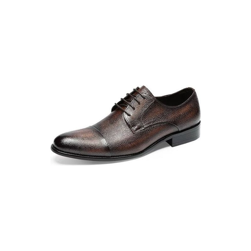 Formelle Herresko Exotic Texture Derbies Dress Sko - Kaffe