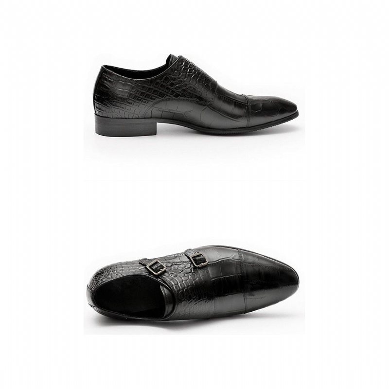 Formelle Herresko Exotic Texture Dress Shoes - Sort