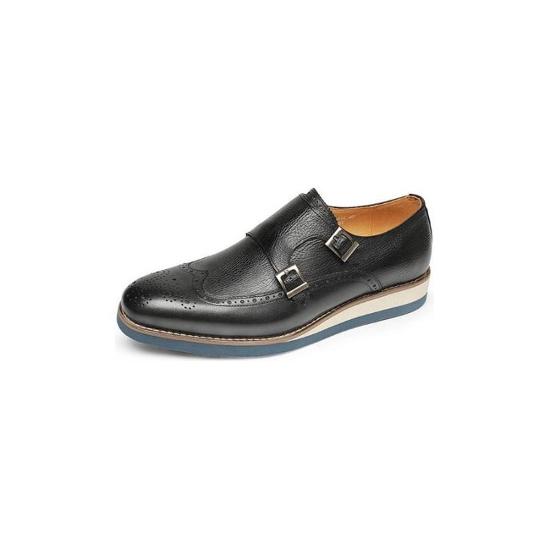 Formelle Herresko Exotic Texture Wingtip Platform Loafers