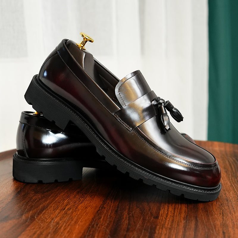 Formelle Herresko Klassiske Slip-on Tassel Loafers - Burgund