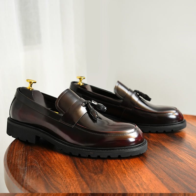 Formelle Herresko Klassiske Slip-on Tassel Loafers - Burgund