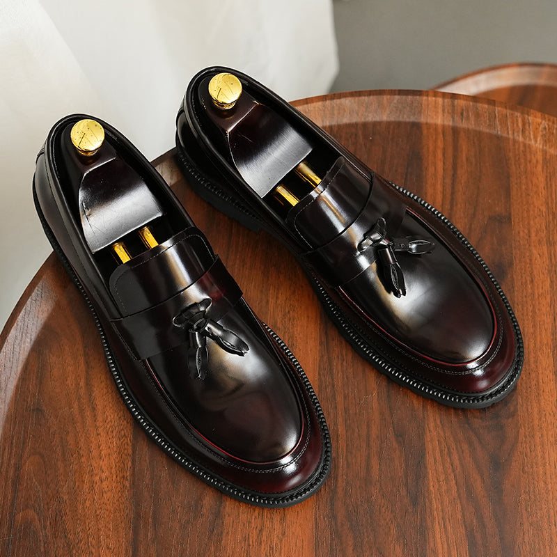 Formelle Herresko Klassiske Slip-on Tassel Loafers - Burgund