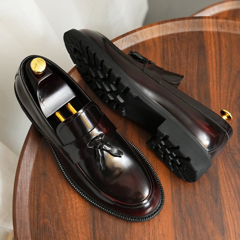 Formelle Herresko Klassiske Slip-on Tassel Loafers - Burgund