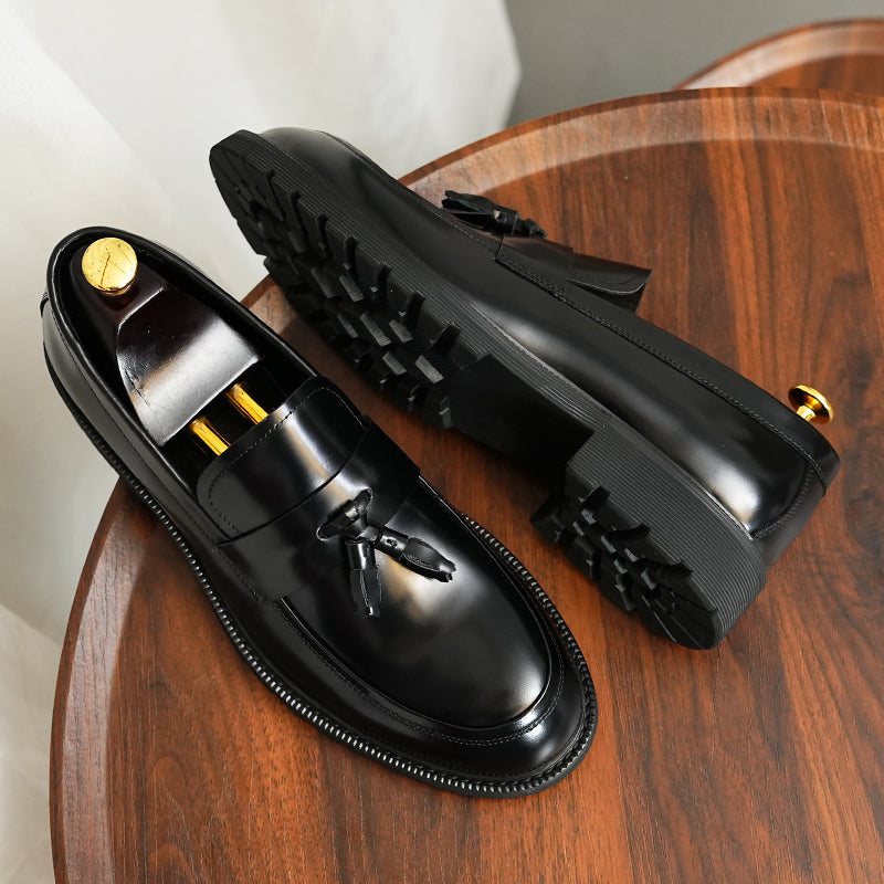 Formelle Herresko Klassiske Slip-on Tassel Loafers - Sort