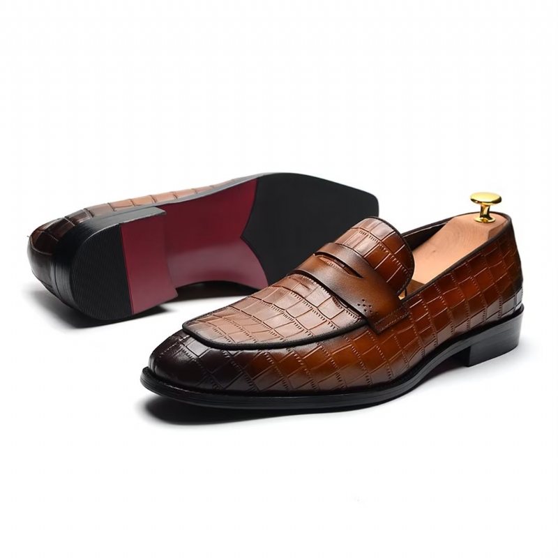 Formelle Herresko Moderne Slip-on Elegance Dress Shoes - Brun