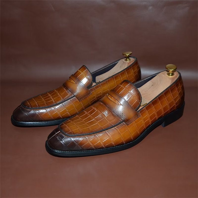 Formelle Herresko Moderne Slip-on Elegance Dress Shoes - Brun