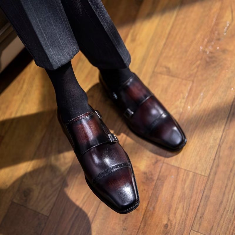 Formelle Herresko Monkstraps Dress Sko - Kaffe