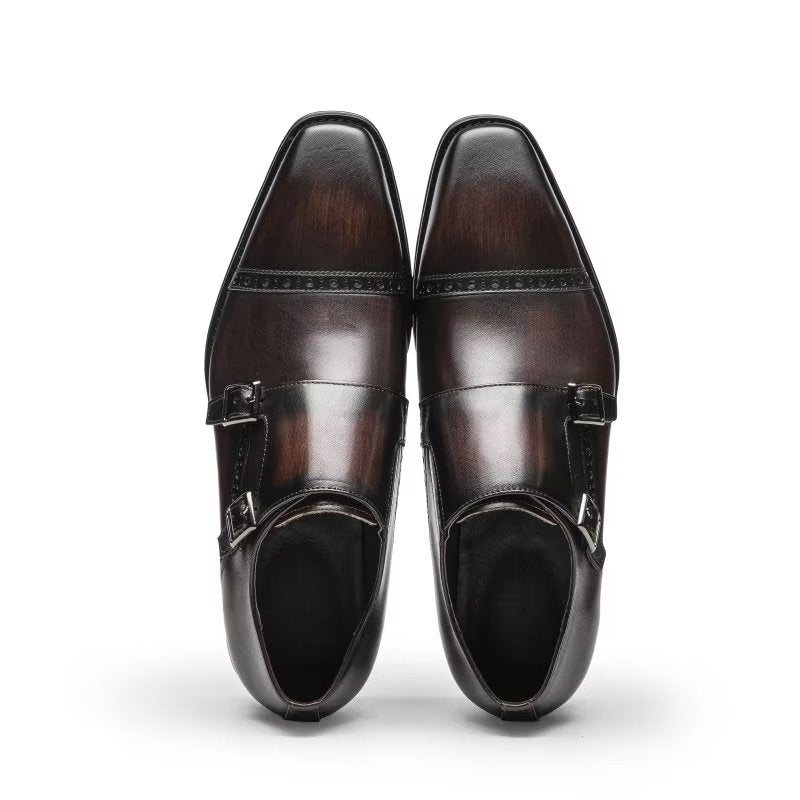 Formelle Herresko Monkstraps Dress Sko - Kaffe