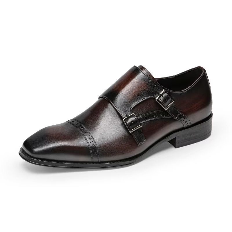 Formelle Herresko Monkstraps Dress Sko - Kaffe