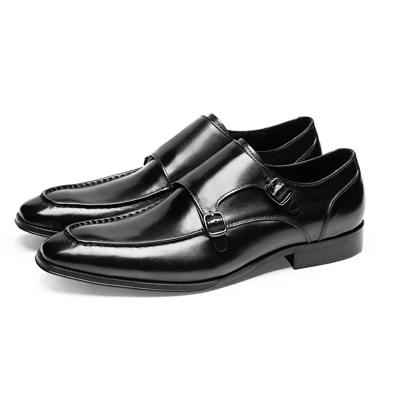 Formelle Herresko Raffinert Kuskinn Slip-on Monkstraps - Svart