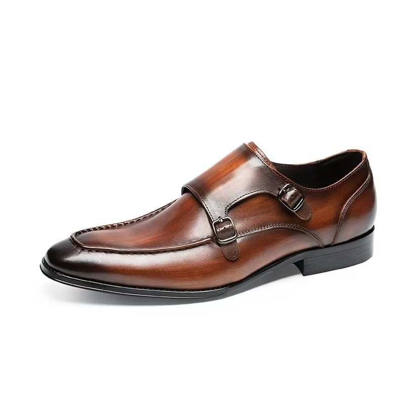 Formelle Herresko Raffinert Kuskinn Slip-on Monkstraps - Kaffe