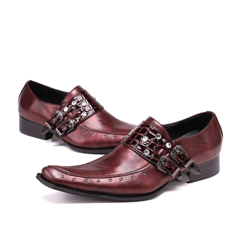 Formelle Herresko Square Toe Oxford-sko - Burgund