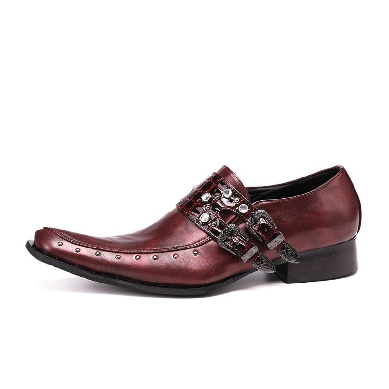 Formelle Herresko Square Toe Oxford-sko - Burgund