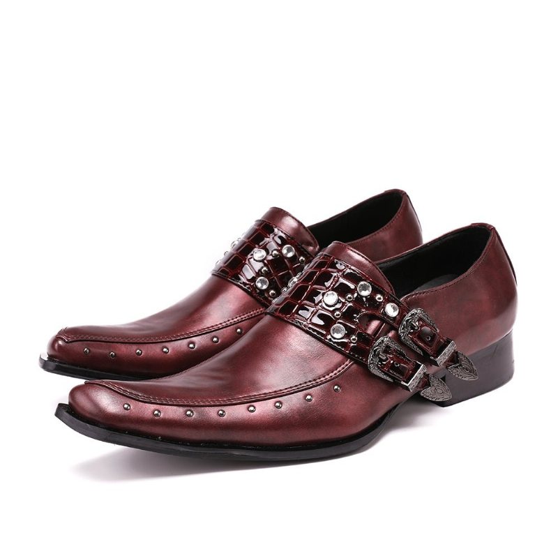 Formelle Herresko Square Toe Oxford-sko - Burgund