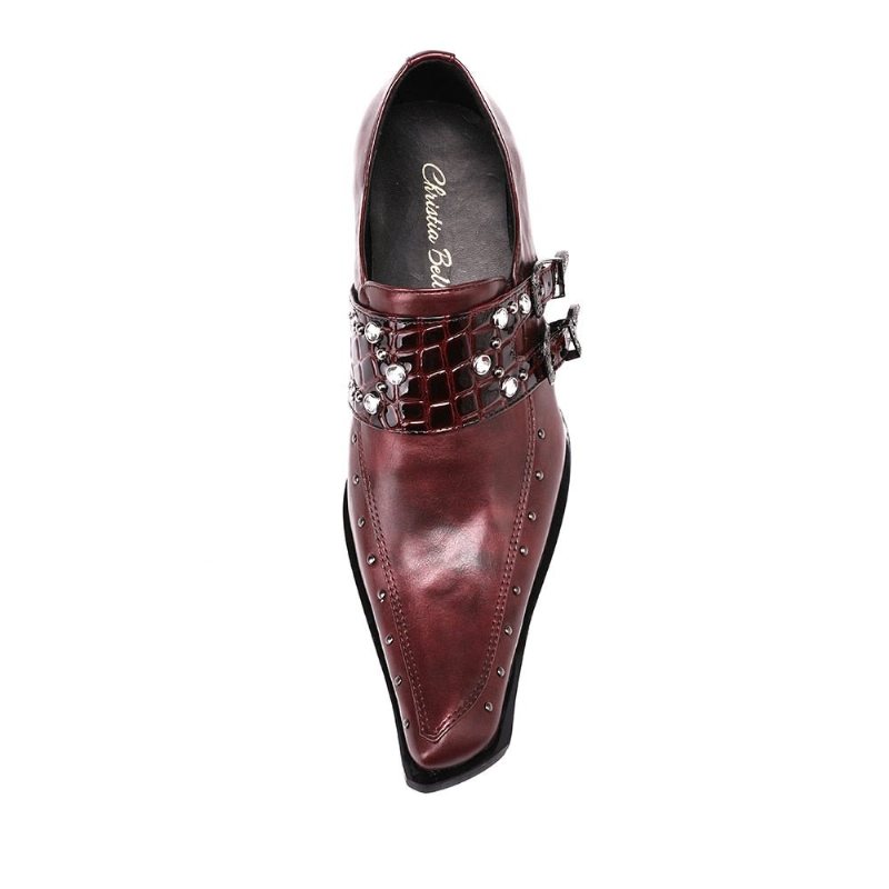 Formelle Herresko Square Toe Oxford-sko - Burgund