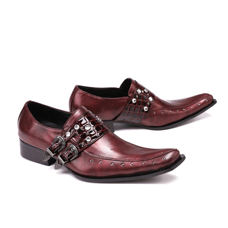 Formelle Herresko Square Toe Oxford-sko - Burgund