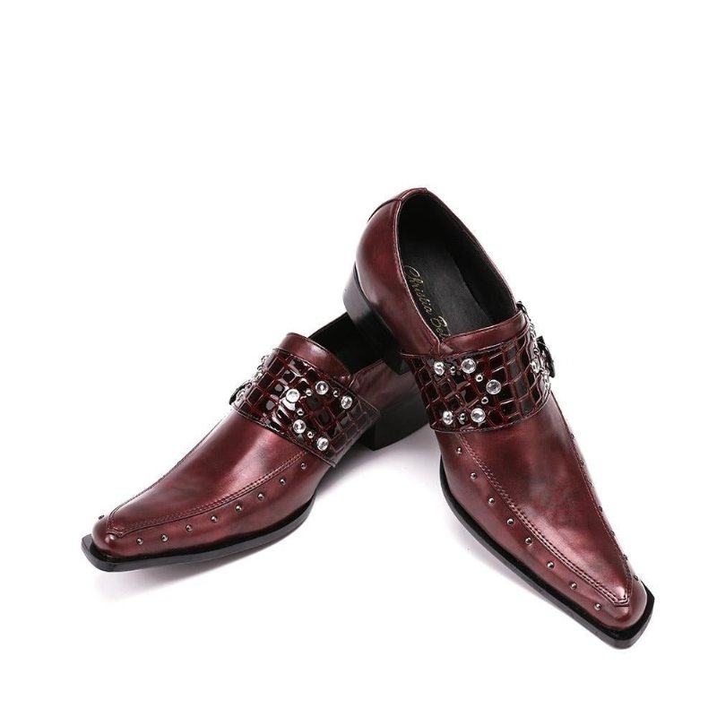 Formelle Herresko Square Toe Oxford-sko - Burgund