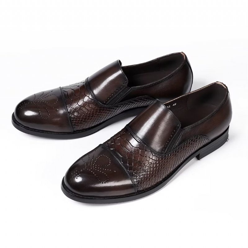 Formelle Herresko Utsøkt Slip-on Leather Elegance - Kaffe