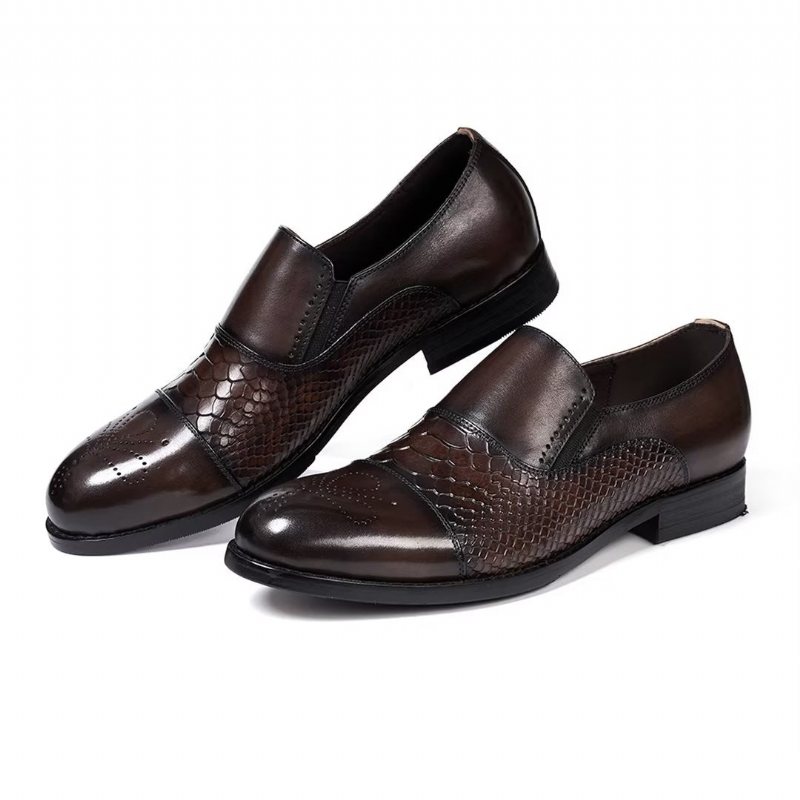 Formelle Herresko Utsøkt Slip-on Leather Elegance - Kaffe