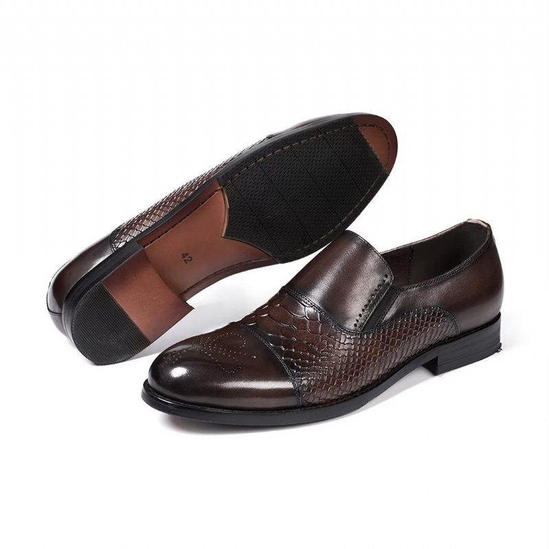 Formelle Herresko Utsøkt Slip-on Leather Elegance - Kaffe