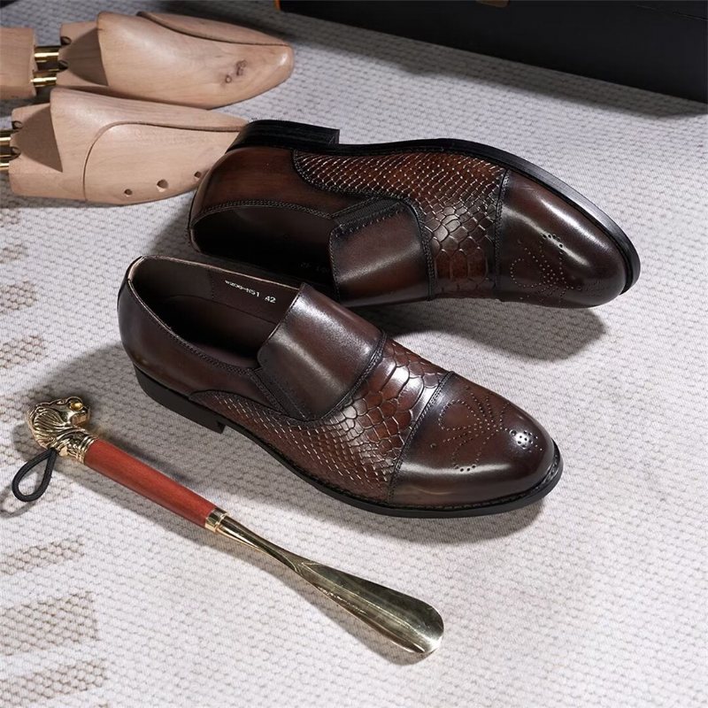 Formelle Herresko Utsøkt Slip-on Leather Elegance - Kaffe