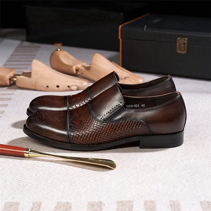 Formelle Herresko Utsøkt Slip-on Leather Elegance - Kaffe