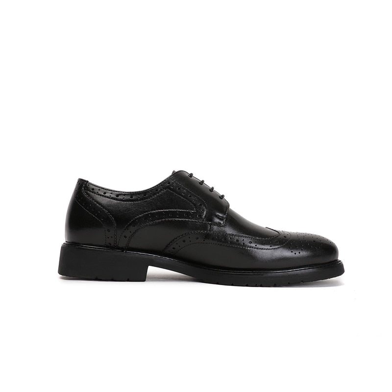 Formelle Herresko Wingtip Luxury Exotic Spiss Tå Oxford Brogues - Svart