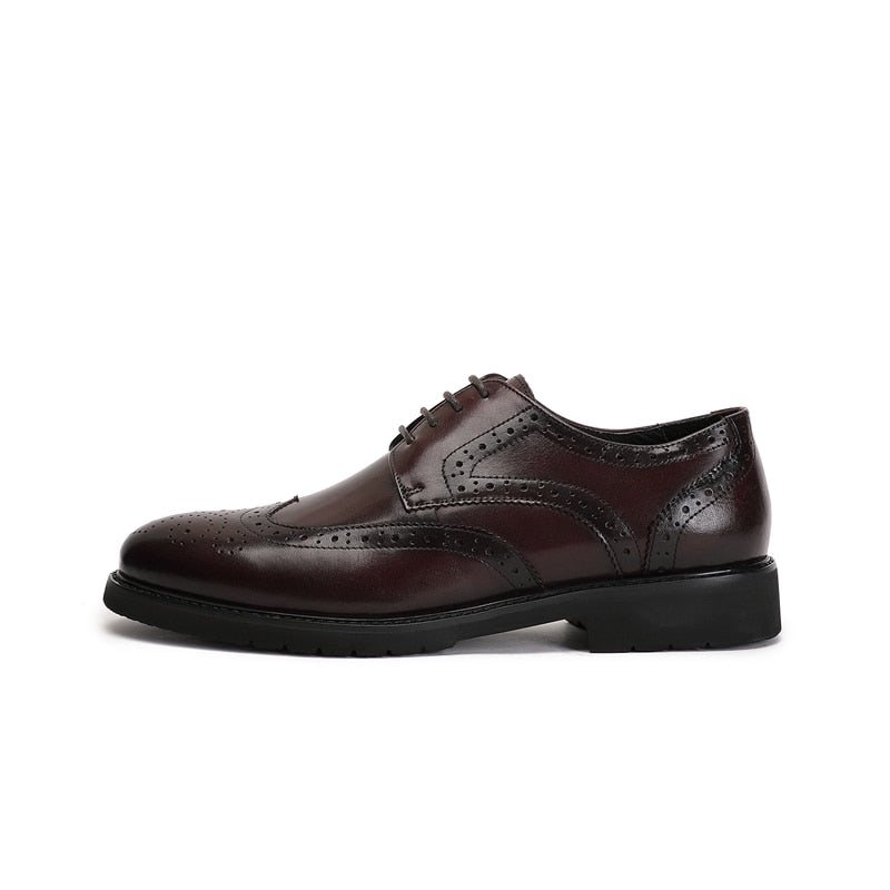 Formelle Herresko Wingtip Luxury Exotic Spiss Tå Oxford Brogues - Kaffe