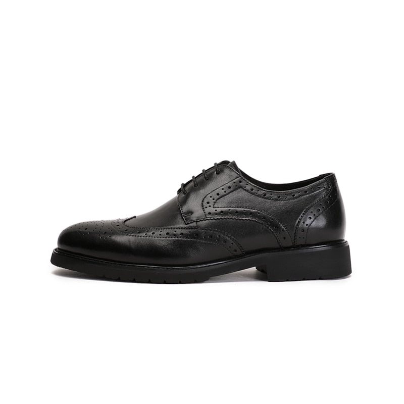 Formelle Herresko Wingtip Luxury Exotic Spiss Tå Oxford Brogues - Svart