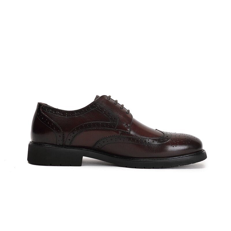 Formelle Herresko Wingtip Luxury Exotic Spiss Tå Oxford Brogues - Kaffe