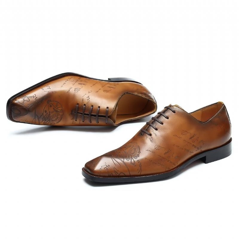 Formelle Sko Herre Brogue Oxford-sko I Skinn - Brun