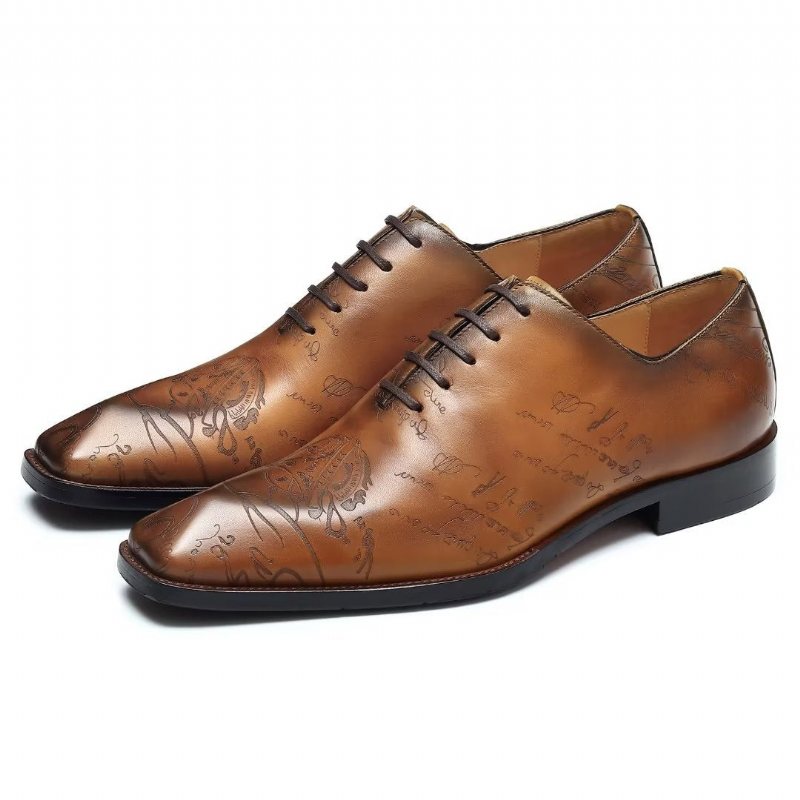 Formelle Sko Herre Brogue Oxford-sko I Skinn - Brun