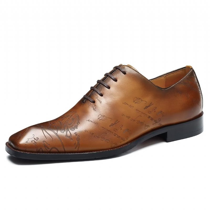 Formelle Sko Herre Brogue Oxford-sko I Skinn - Brun