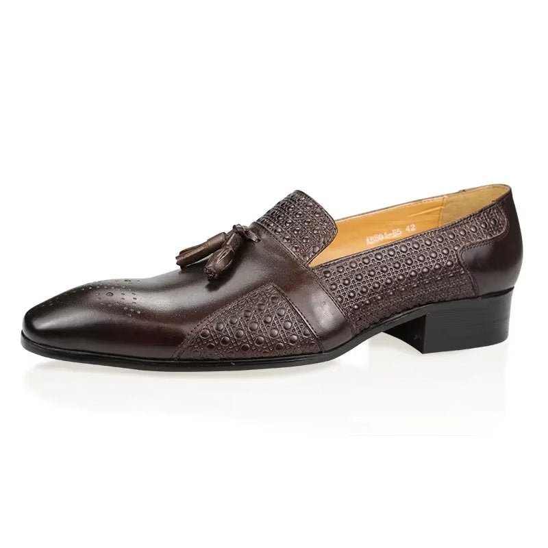 Formelle Sko Herre Brogue Oxford Wedding Loafers I Skinn - Kaffe