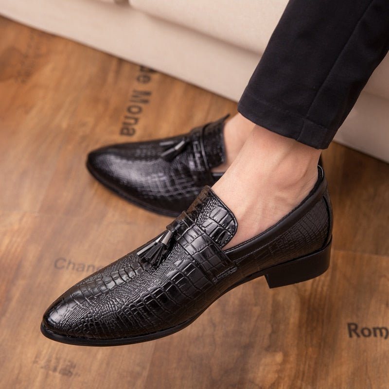 Formelle Sko Herre Chic Business Loafers I Skinn - Svart