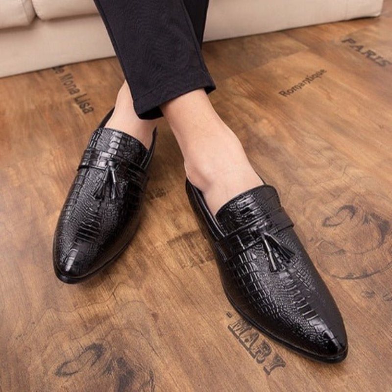 Formelle Sko Herre Chic Business Loafers I Skinn - Svart