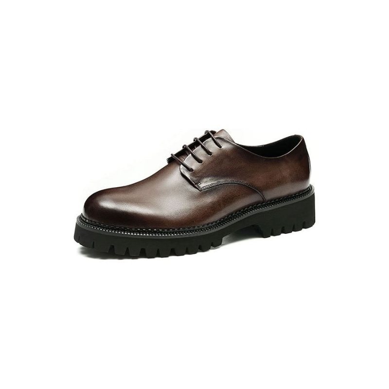 Formelle Sko Herre Cow Leather Snøring Brogues - Kaffe