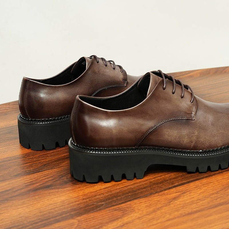 Formelle Sko Herre Cow Leather Snøring Brogues - Kaffe