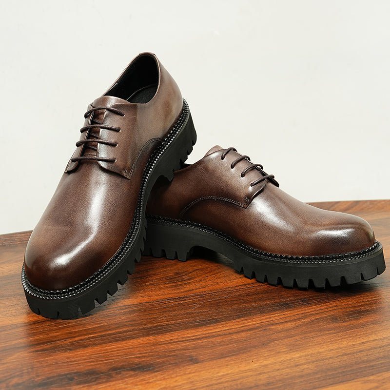 Formelle Sko Herre Cow Leather Snøring Brogues - Kaffe