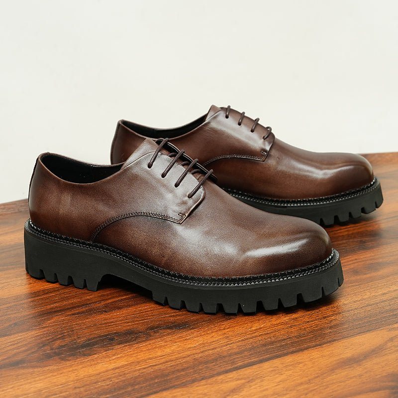 Formelle Sko Herre Cow Leather Snøring Brogues - Kaffe