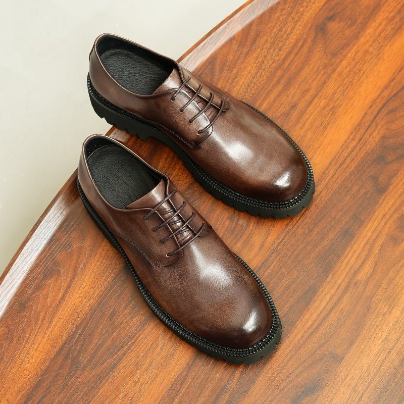 Formelle Sko Herre Cow Leather Snøring Brogues - Kaffe