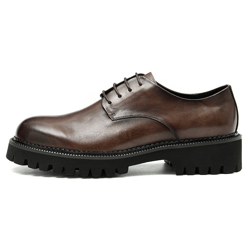 Formelle Sko Herre Cow Leather Snøring Brogues - Kaffe