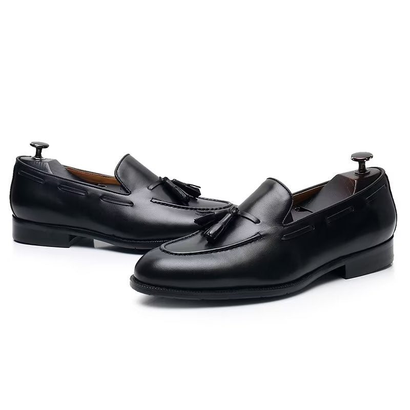 Formelle Sko Herre Elegant Dusk Brogue-stil Oxford-skinnsko - Svart