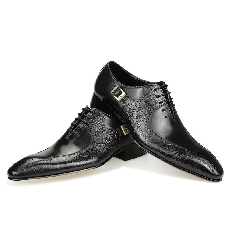 Formelle Sko Herre Elegant Ekte Skinn Bryllup Brogue - Svart