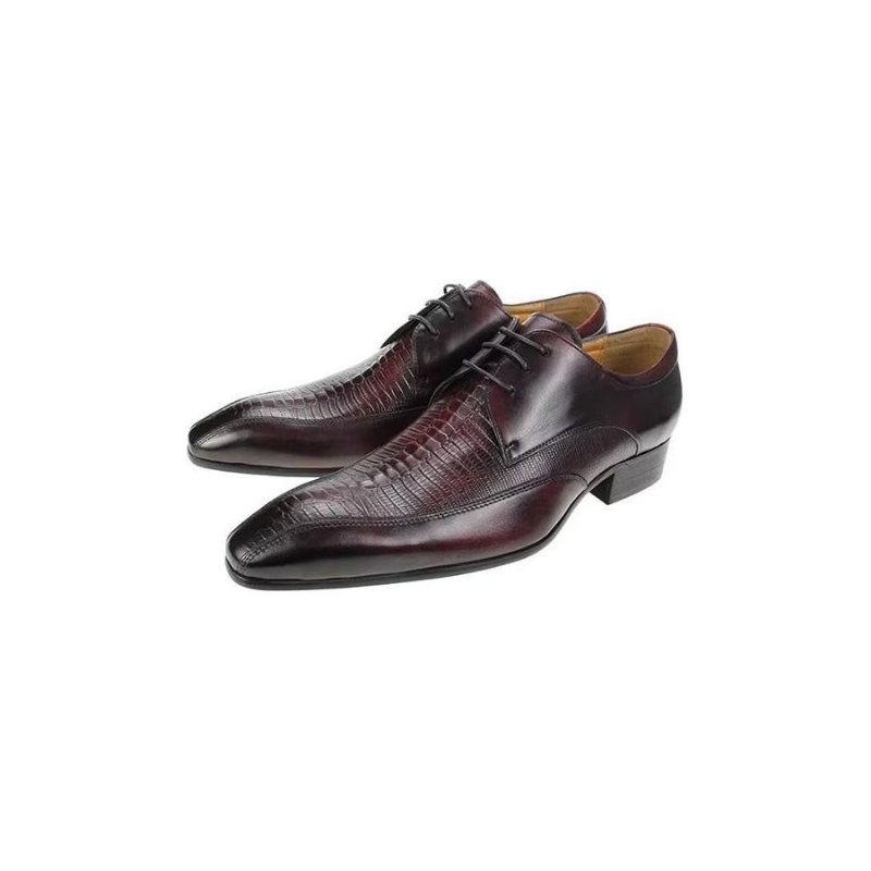 Formelle Sko Herre Elegant Krokodilleskinn Luksus Brogue Oxford - Rød