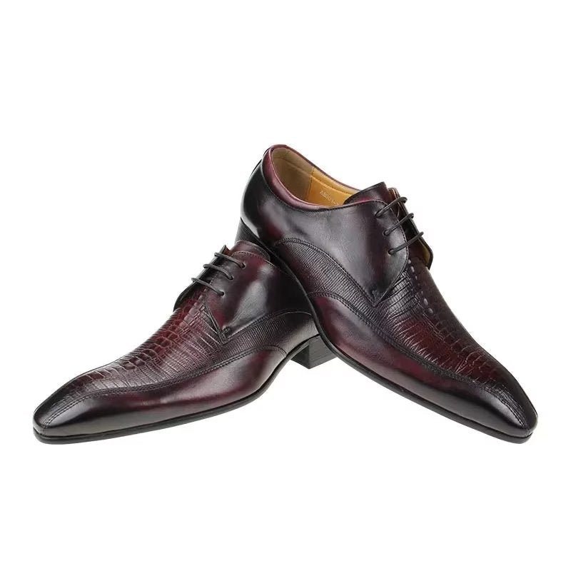 Formelle Sko Herre Elegant Krokodilleskinn Luksus Brogue Oxford - Rød