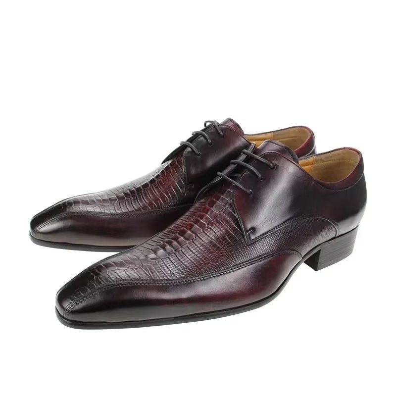 Formelle Sko Herre Elegant Krokodilleskinn Luksus Brogue Oxford - Rød